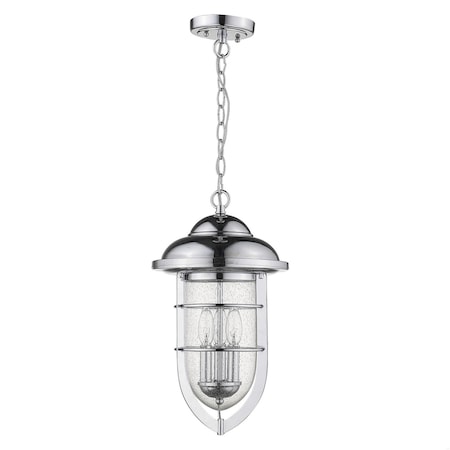 Homeroots 18.5 x 10 x 10 in. Dylan 3-Light Chrome Hanging Lantern 397960